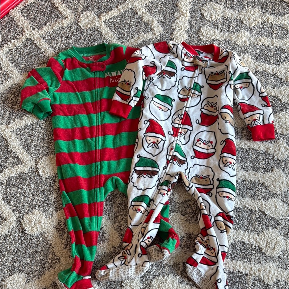 Carter's Red and Green Holiday Footies